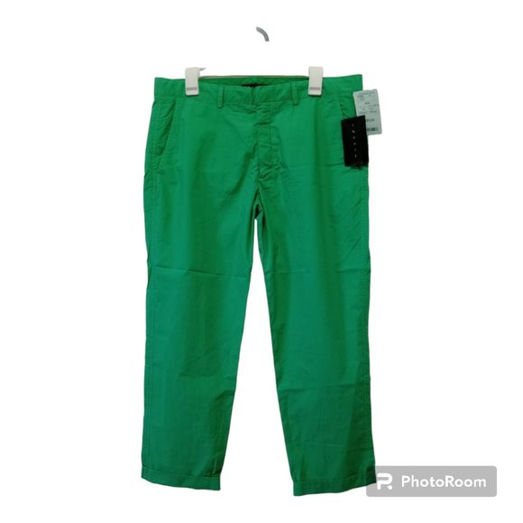 NWT Theory Men's Tonic CR Dolan Lightweight Cotton Woven Cuffed Pants Green 34 - Picture 3 of 17